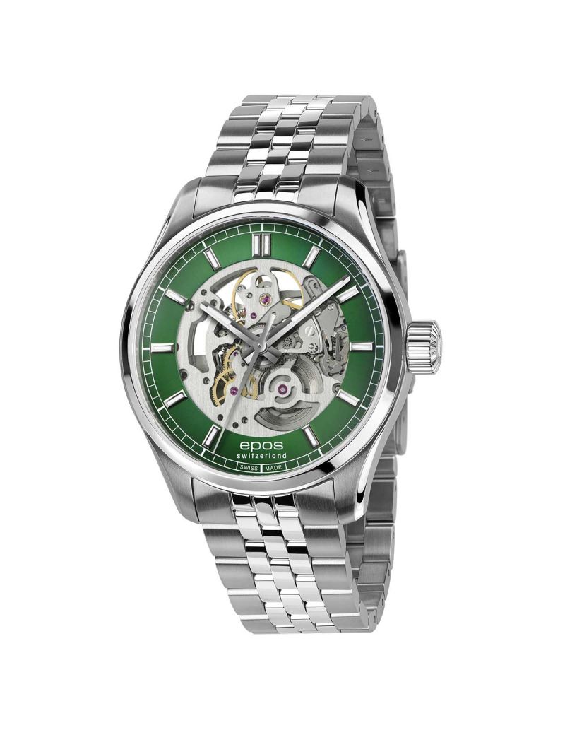 Elegancki zegarek męski z widocznym mechanizmem Epos Timeless Skeleton 3501.13B.20.13.30 Elegancki zegarek męski z widocznym mechanizmem Epos Timeless Skeleton 3501.13B.20.13.30