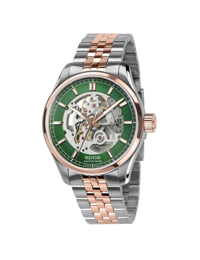 Elegancki zegarek męski z widocznym mechanizmem Epos Timeless Skeleton 3501.13B.34.13.44 Elegancki zegarek męski z widocznym mechanizmem Epos Timeless Skeleton 3501.13B.34.13.44