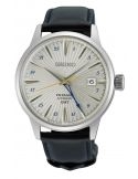 Elegancki zegarek do garnituru na pasku Seiko Presage SSK049J1 Silver Bullet Cocktail Time GMT