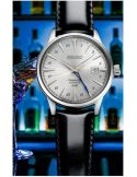 Elegancki zegarek do garnituru na pasku Seiko Presage SSK049J1 Silver Bullet Cocktail Time GMT