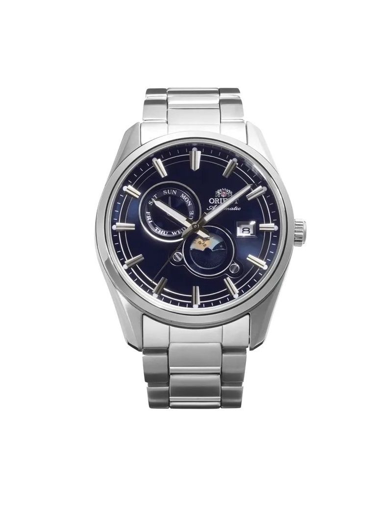 Męski zegarek automatyczny nakręcany ruchem ręki Orient Stretto Sun & Moon RA-AK0315L30B Męski zegarek automatyczny nakręcany ruchem ręki Orient Stretto Sun & Moon RA-AK0315L30B