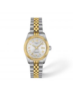Mały klasyczny elegancki zegarek damski Tissot Ballade Powermatic 48 COSC T156.208.22.033.01 z szafirowym szkłem