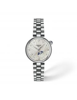 Mały klasyczny elegancki zegarek damski Tissot Désir Moon Phase T152.223.11.036.00 Diamonds z szafirowym szkłem