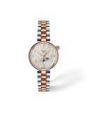 Mały klasyczny elegancki zegarek damski Tissot Désir Moon Phase T152.223.22.036.00 Diamonds z szafirowym szkłem