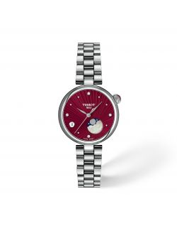 Mały klasyczny elegancki zegarek damski Tissot Désir Moon Phase T152.223.11.426.00 Diamonds z szafirowym szkłem