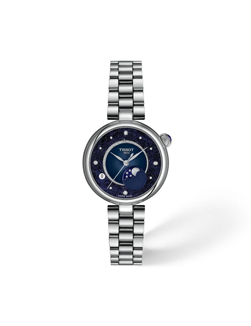 Mały klasyczny elegancki zegarek damski Tissot Désir Moon Phase T152.223.11.496.00 Diamonds z szafirowym szkłem Mały klasyczny elegancki zegarek damski Tissot Désir Moon Phase T152.223.11.496.00 Diamonds z szafirowym szkłem