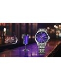 Klasyczny limitowany zegarek męski z chabrową tarczą Seiko Presage Cocktail Time Edo Murasaki 145th Anniversary Limited Edition HCB006J1