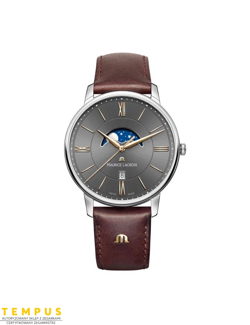 Zegarek klasyczny, elegancki męski Maurice Lacroix Eliros Moonphase EL1108-SS001-311-1 - Zegarki MAURICE LACROIX Zegarek klasyczny, elegancki męski Maurice Lacroix Eliros Moonphase EL1108-SS001-311-1 - Zegarki MAURICE LACROIX