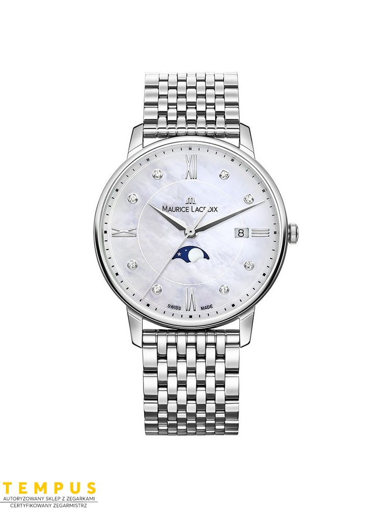 Zegarek klasyczny damski Maurice Lacroix Eliros Moonphase EL1096-SS002-170-1 - Zegarki MAURICE LACROIX