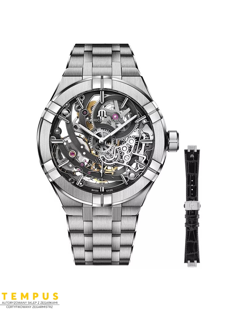 Zegarek casual męski Maurice Lacroix Aikon Automatic Skeleton AI6028-SS002-030-2 - Zegarki MAURICE LACROIX Zegarek casual męski Maurice Lacroix Aikon Automatic Skeleton AI6028-SS002-030-2 - Zegarki MAURICE LACROIX