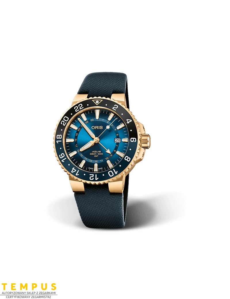 Zegarek sportowy męski Oris Aquis Carysfort Reef Gold Limited Edition 01 798 7754 6185-Set - Zegarki ORIS