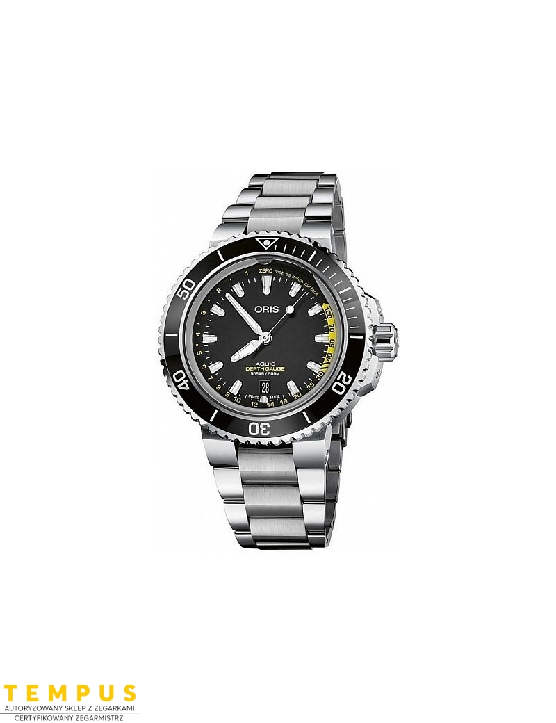 Zegarek sportowy męski Oris Aquis Depth Gauge 01 733 7755 4154-07 8 24 09Peb - Zegarki ORIS