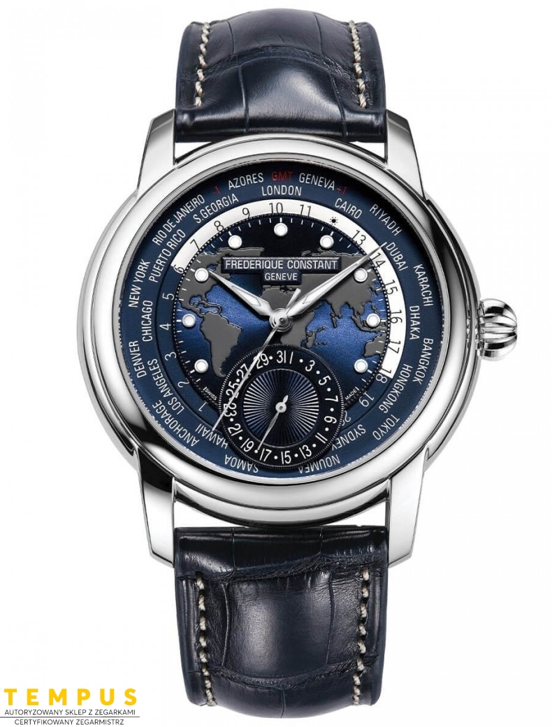 Frederique Constant CLASSIC WORLDTIMER Manufacture FC-718NWM4H6 - Zegarki FREDERIQUE CONSTANT