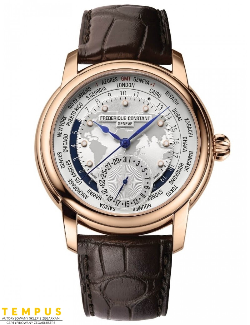 Frederique Constant CLASSIC WORLDTIMER Manufacture FC-718WM4H4 - Zegarki FREDERIQUE CONSTANT Frederique Constant CLASSIC WORLDTIMER Manufacture FC-718WM4H4 - Zegarki FREDERIQUE CONSTANT