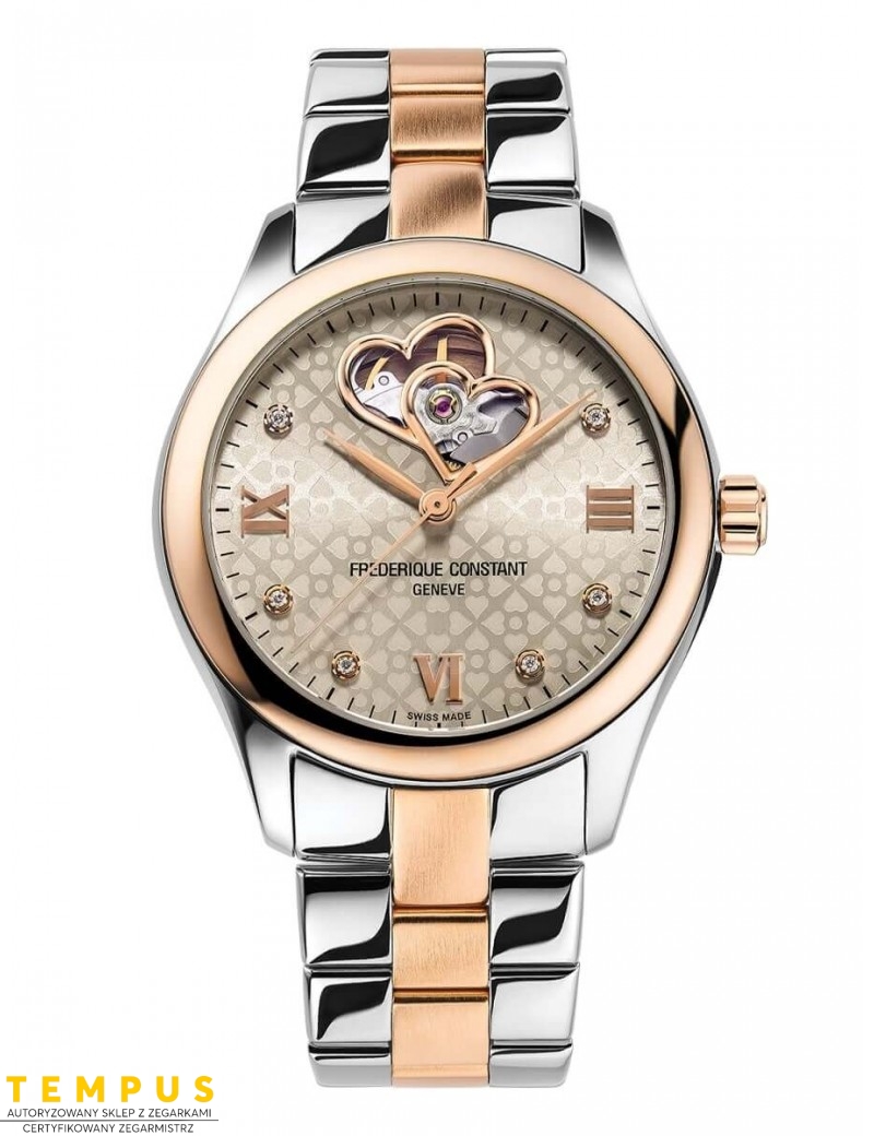 Frederique Constant LADIES Automatic DOUBLE HEART BEAT FC-310LGDHB3B2B Diamonds - Zegarki FREDERIQUE CONSTANT Frederique Constant LADIES Automatic DOUBLE HEART BEAT FC-310LGDHB3B2B Diamonds - Zegarki FREDERIQUE CONSTANT