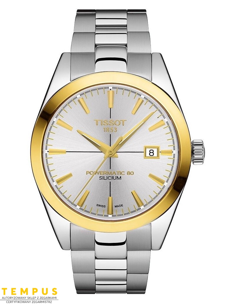 Tissot Gentleman Powermatic 80 Silicium Solid 18K GOLD BEZEL T927.407.41.031.01 - Zegarki TISSOT Tissot Gentleman Powermatic 80 Silicium Solid 18K GOLD BEZEL T927.407.41.031.01 - Zegarki TISSOT