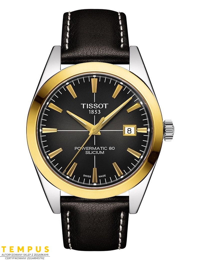 Tissot Gentleman Powermatic 80 Silicium Solid 18K GOLD BEZEL T927.407.46.061.01 - Zegarki TISSOT Tissot Gentleman Powermatic 80 Silicium Solid 18K GOLD BEZEL T927.407.46.061.01 - Zegarki TISSOT