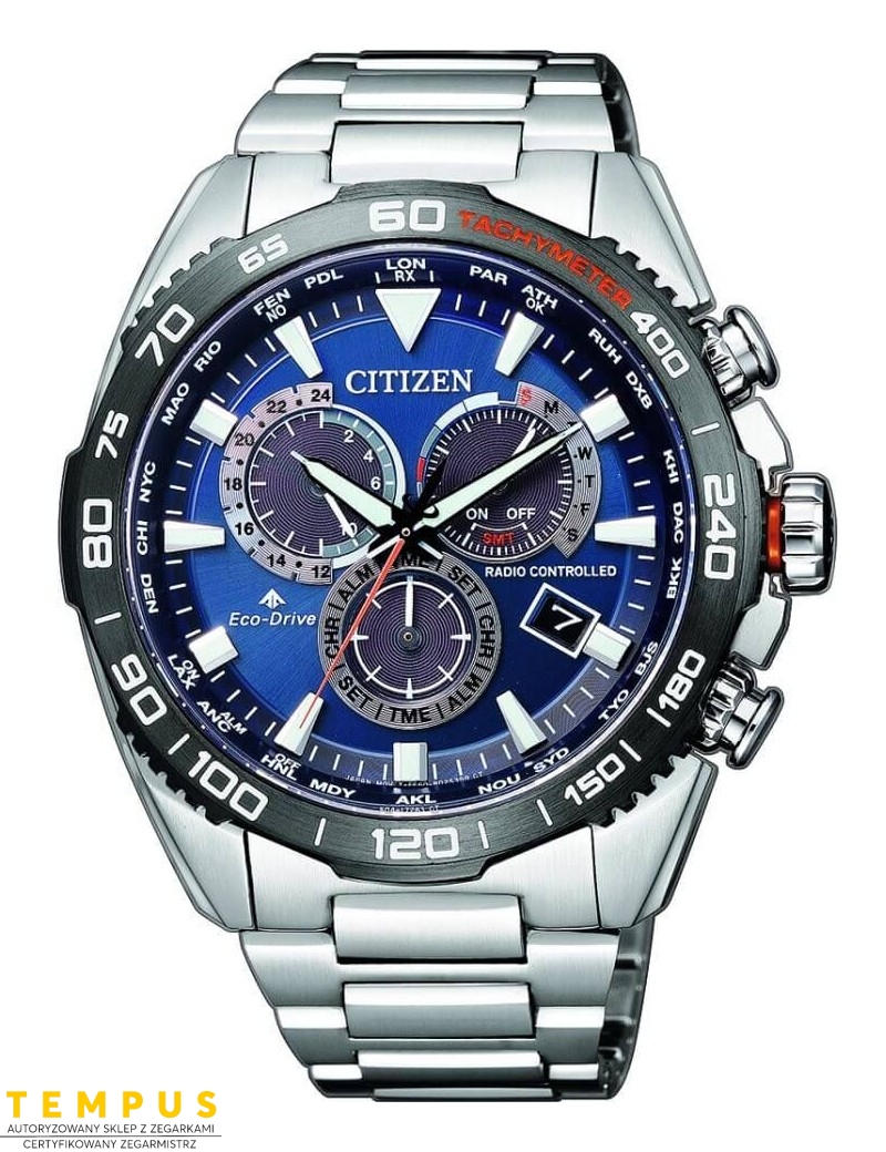 Zegarek męski Citizen RADIO CONTROLLED CB5034-82L na bransolecie