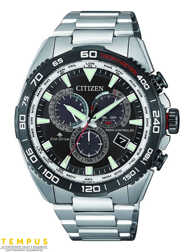 Zegarek męski Citizen RADIO CONTROLLED CB5036-87X na bransolecie