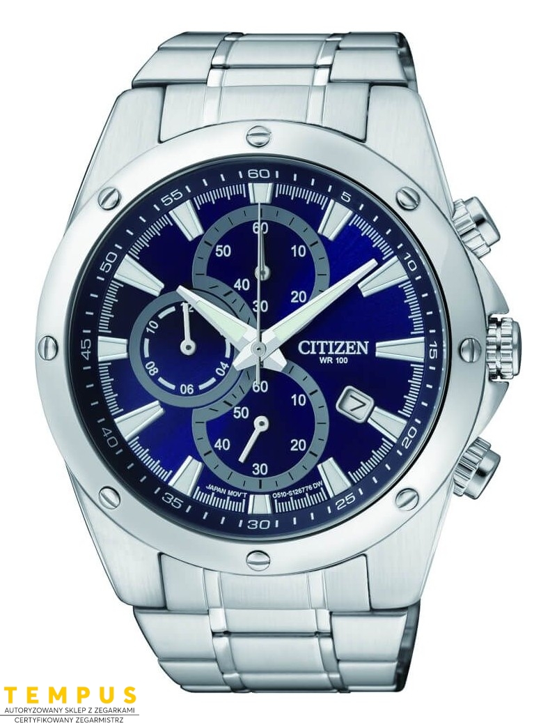 Zegarek sportowy męski Citizen Chrono AN3530-52L na bransolecie Zegarek sportowy męski Citizen Chrono AN3530-52L na bransolecie
