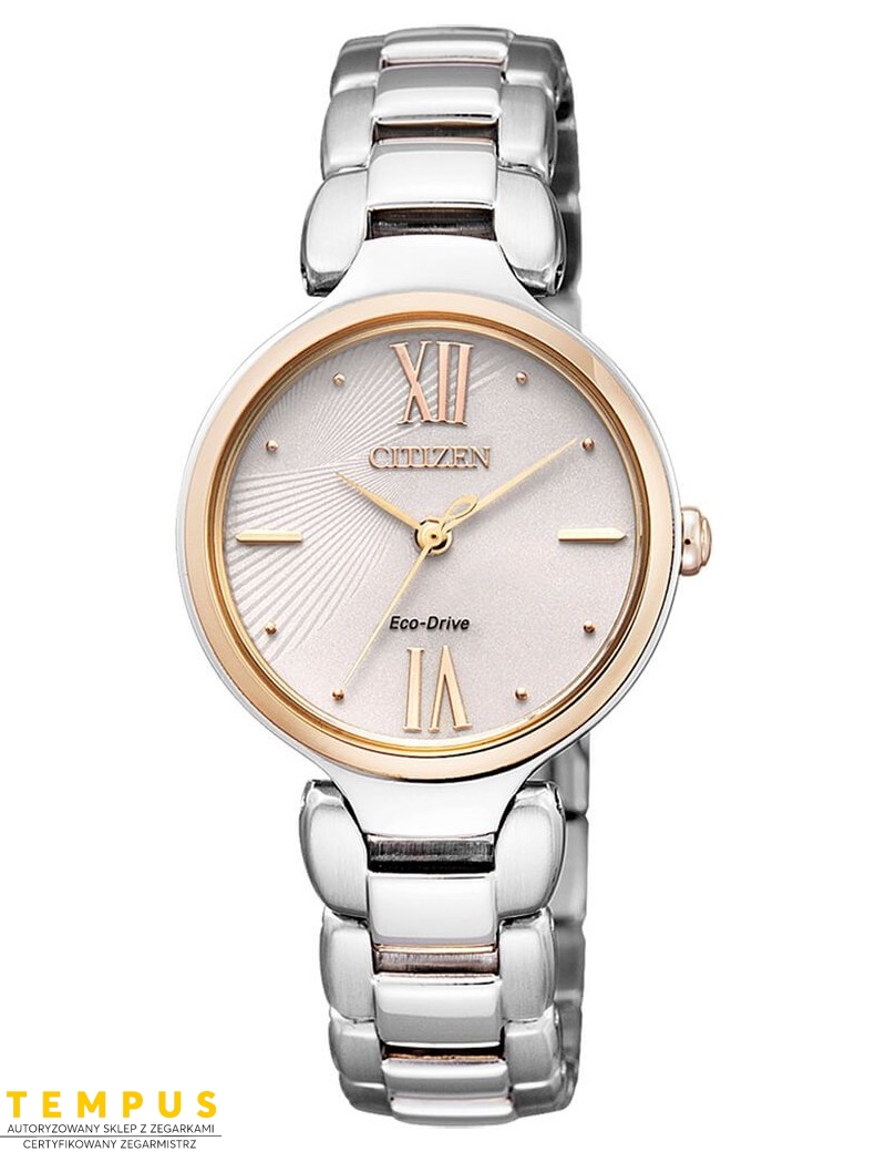 Zegarek klasyczny damski Citizen ELEGANCE EM0024-51W na bransolecie
