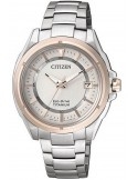Zegarek klasyczny, elegancki damski Citizen Lady Titanium FE6044-58A na bransolecie