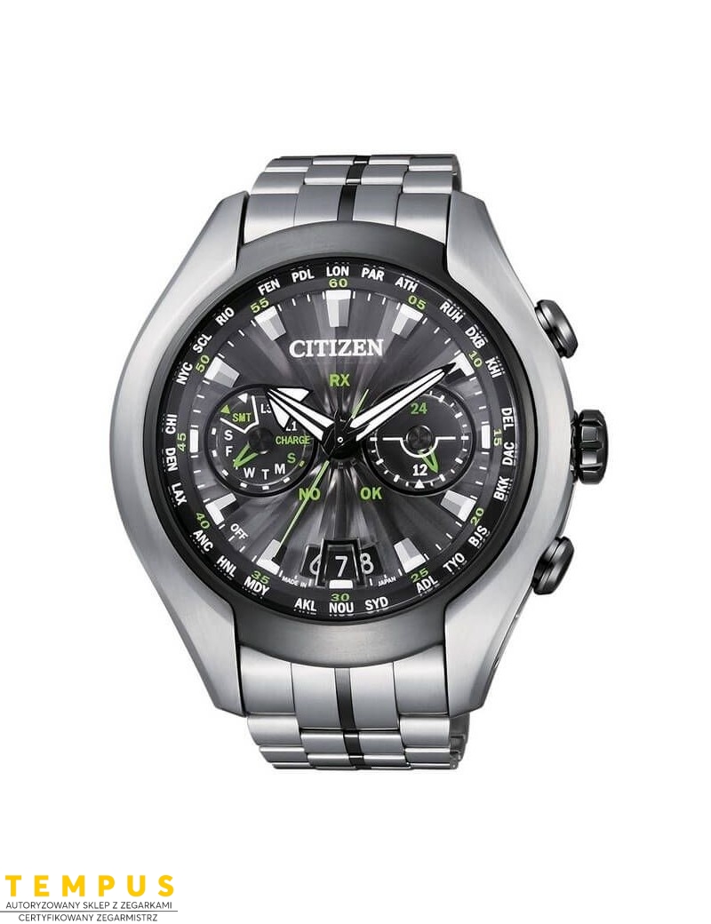 Zegarek sportowy męski Citizen SATELLITE WAVE CC1054-56E na bransolecie Zegarek sportowy męski Citizen SATELLITE WAVE CC1054-56E na bransolecie