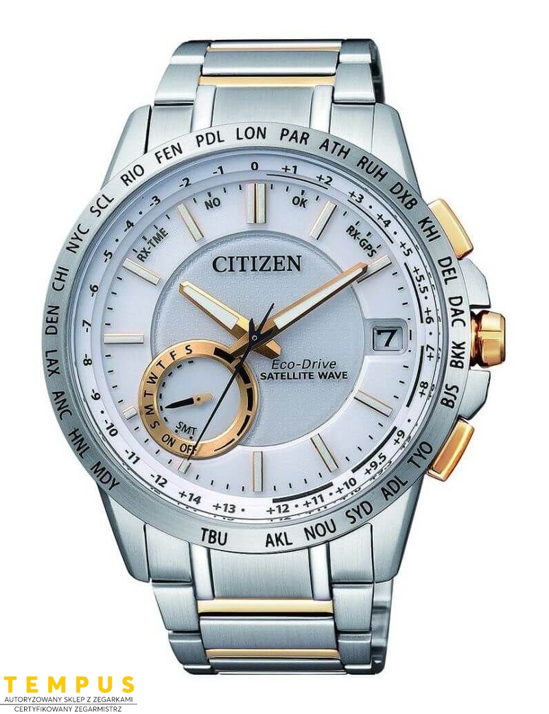 Zegarek sportowy męski Citizen SATELLITE WAVE CC3004-53A na bransolecie