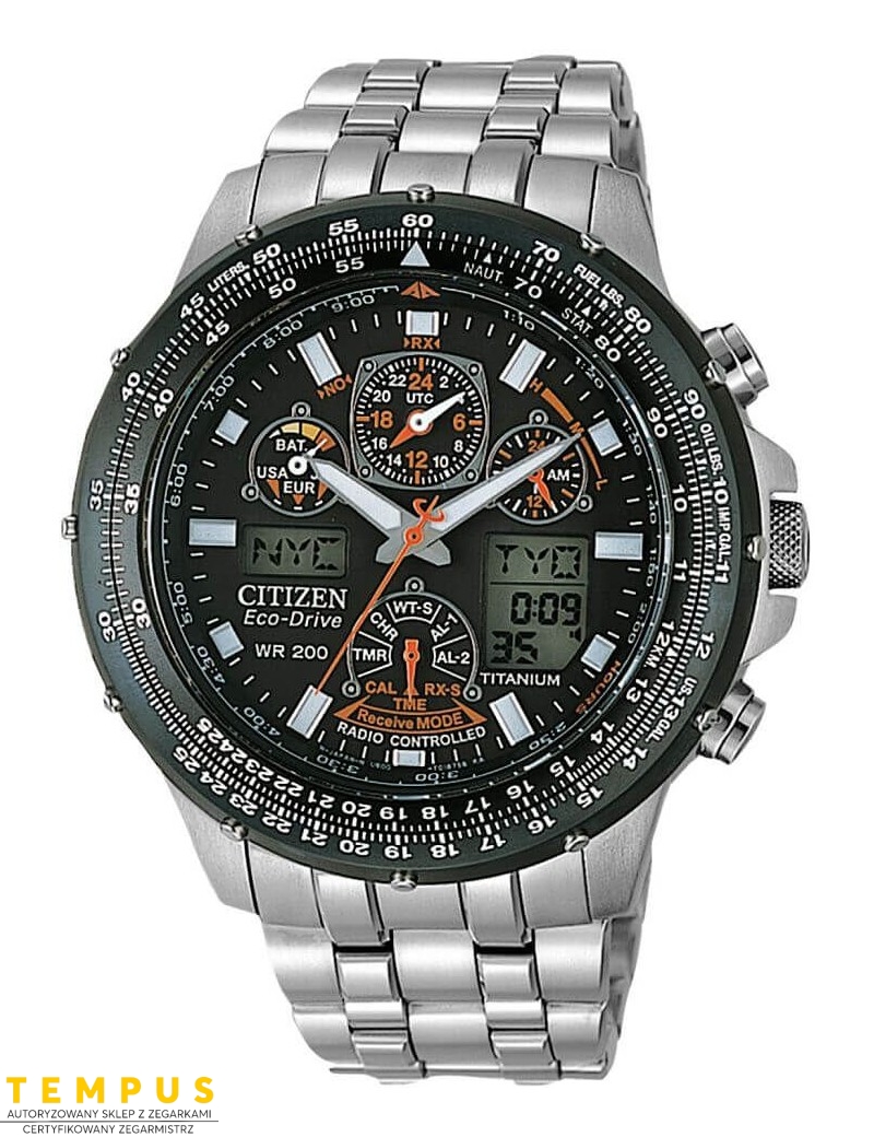 Zegarek sportowy męski Citizen RADIO CONTROLLED JY0080-62E na bransolecie