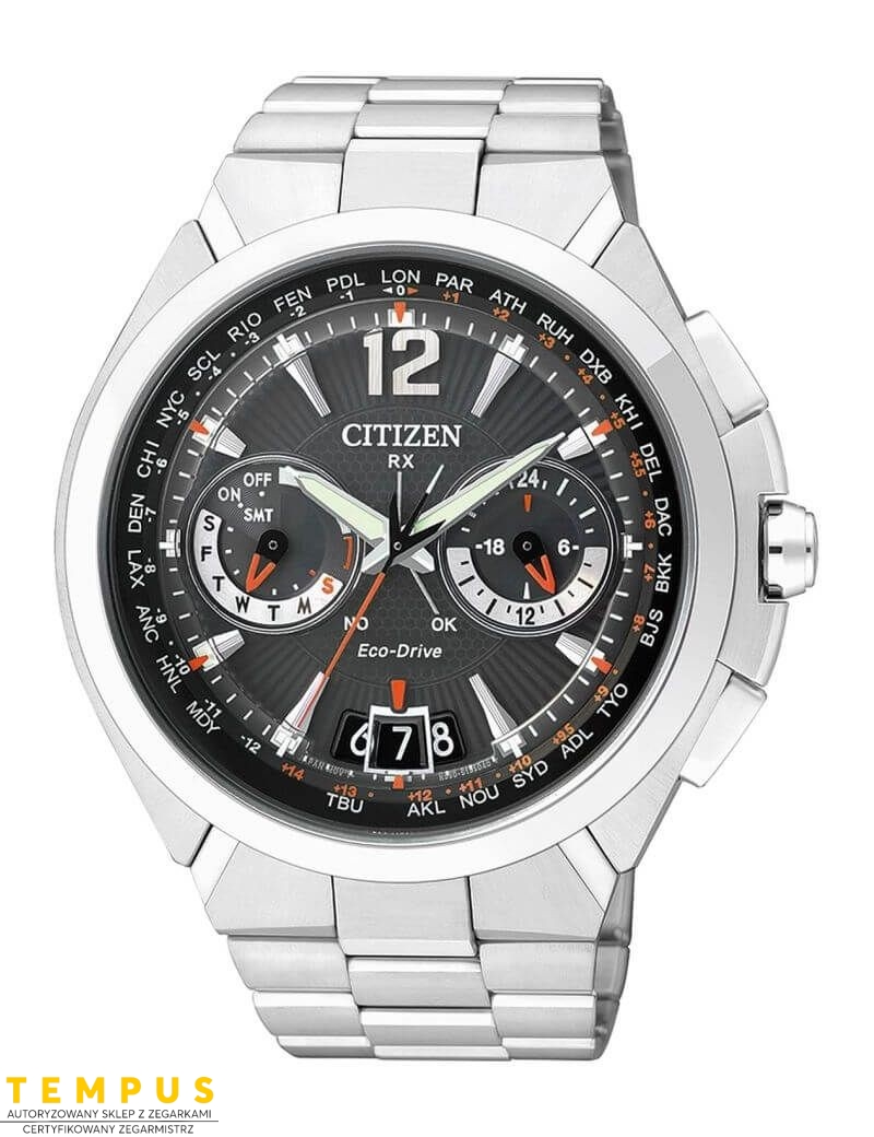 Zegarek sportowy męski Citizen SATELLITE WAVE CC1090-52E na bransolecie Zegarek sportowy męski Citizen SATELLITE WAVE CC1090-52E na bransolecie