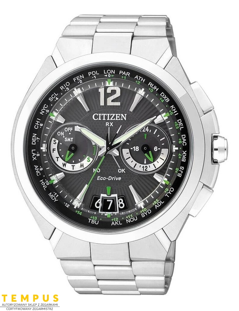 Zegarek sportowy męski Citizen SATELLITE WAVE CC1090-52F na bransolecie Zegarek sportowy męski Citizen SATELLITE WAVE CC1090-52F na bransolecie