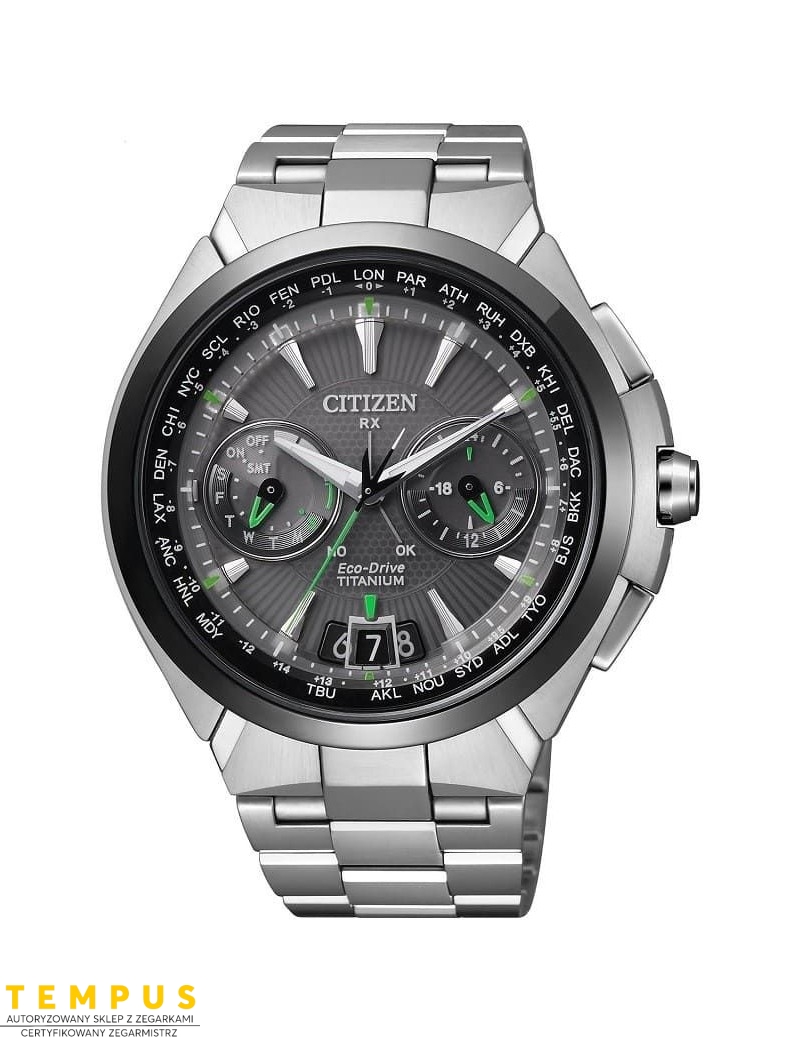 Zegarek sportowy męski Citizen SATELLITE WAVE CC1084-55E na bransolecie Zegarek sportowy męski Citizen SATELLITE WAVE CC1084-55E na bransolecie