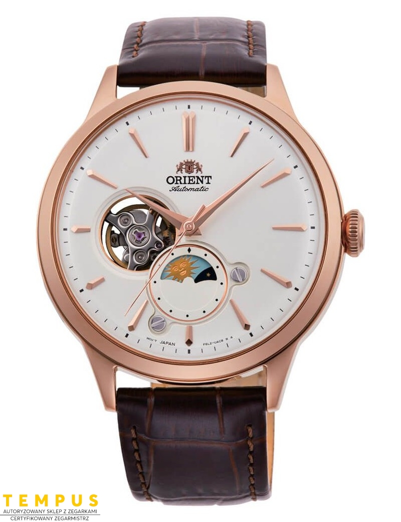 Zegarek klasyczny, elegancki męski Orient Sun & Moon Automatic RA-AS0102S10B Open Heart - Zegarki ORIENT Zegarek klasyczny, elegancki męski Orient Sun & Moon Automatic RA-AS0102S10B Open Heart - Zegarki ORIENT