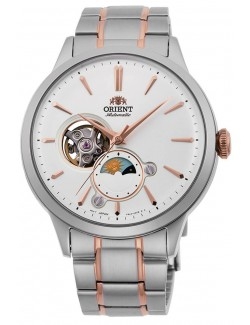 Zegarek klasyczny, elegancki męski Orient Sun & Moon Automatic RA-AS0101S10B Open Heart - Zegarki ORIENT