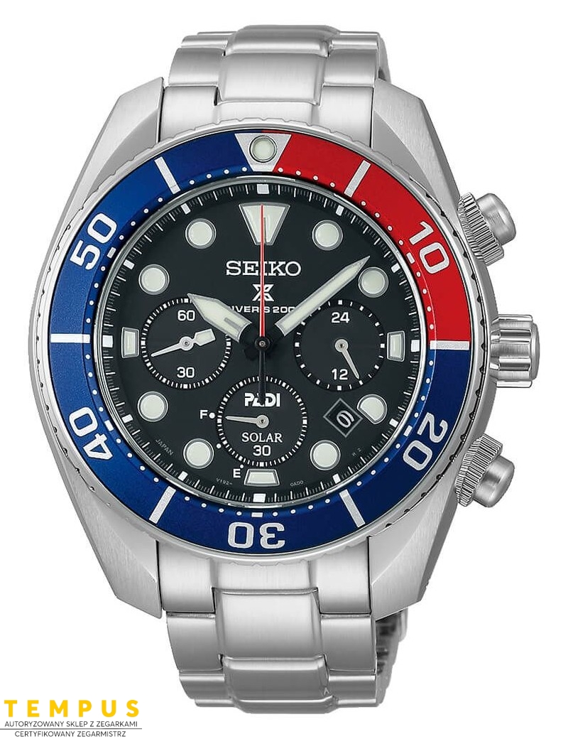 Zegarek sportowy męski Seiko Prospex Padi Diver Solar Special Edition Ssc795J1 Chronograph - Zegarki SEIKO