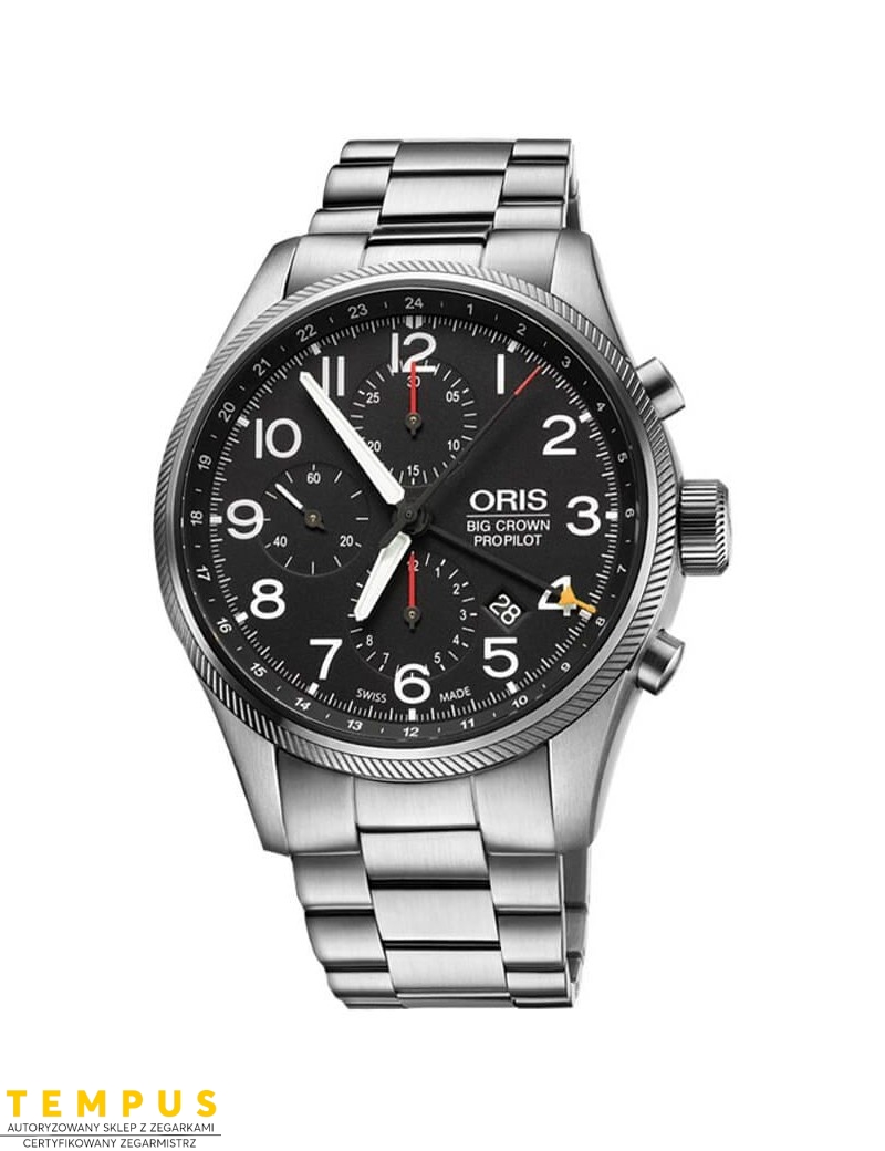 Zegarek lotniczy męski Oris Big Crown Propilot Chronograph Gmt 01 677 7699 4164-07 8 22 19 - Zegarki ORIS Zegarek lotniczy męski Oris Big Crown Propilot Chronograph Gmt 01 677 7699 4164-07 8 22 19 - Zegarki ORIS