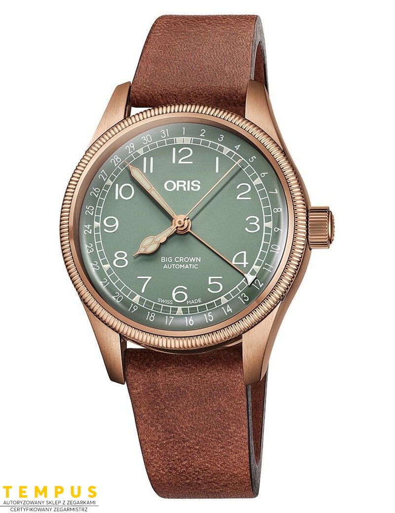 Zegarek lotniczy męski Oris Big Crown Pointer Date 01 754 7749 3167-07 5 17 69Gbr - Zegarki ORIS