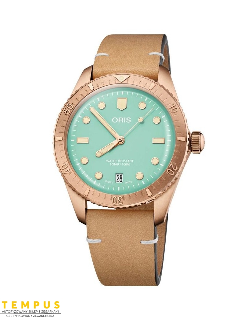 Zegarek sportowy damski, unisex Oris Divers Sixty-Five Cotton Candy 01 733 7771 3157-07 5 19 04Br - Zegarki ORIS