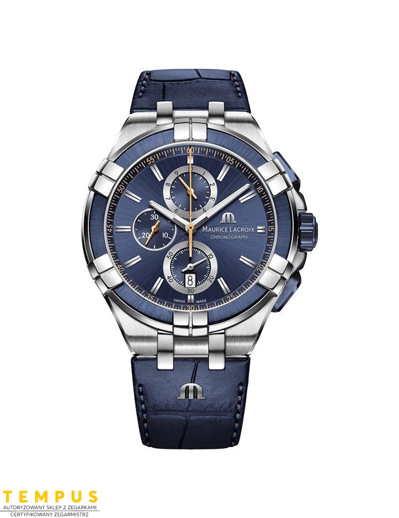 Zegarek casual męski Maurice Lacroix Aikon Chronograph AI1018-SS001-432-4 - Zegarki MAURICE LACROIX