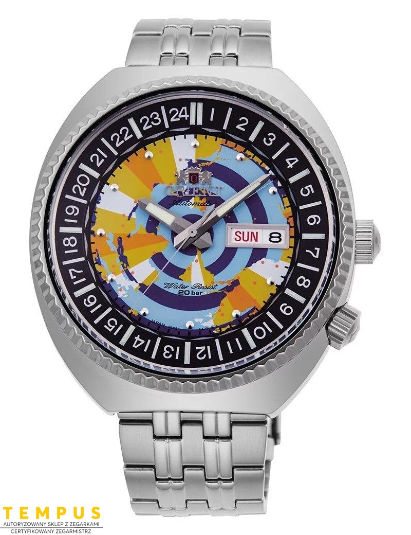 Zegarek męski Orient Revival World Map Limited Edition RA-AA0E04Y09B - Zegarki ORIENT