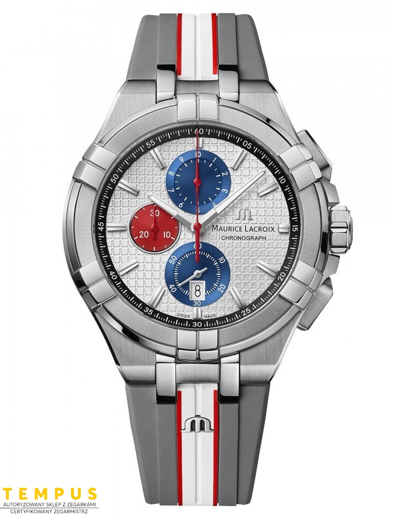 Zegarek casual męski Maurice Lacroix Aikon Chronograph Special Edition Mahindra Racing AI1018-TT031-130-2 - Zegarki MAURICE LACROIX Zegarek casual męski Maurice Lacroix Aikon Chronograph Special Edition Mahindra Racing AI1018-TT031-130-2 - Zegarki MAURICE LACROIX