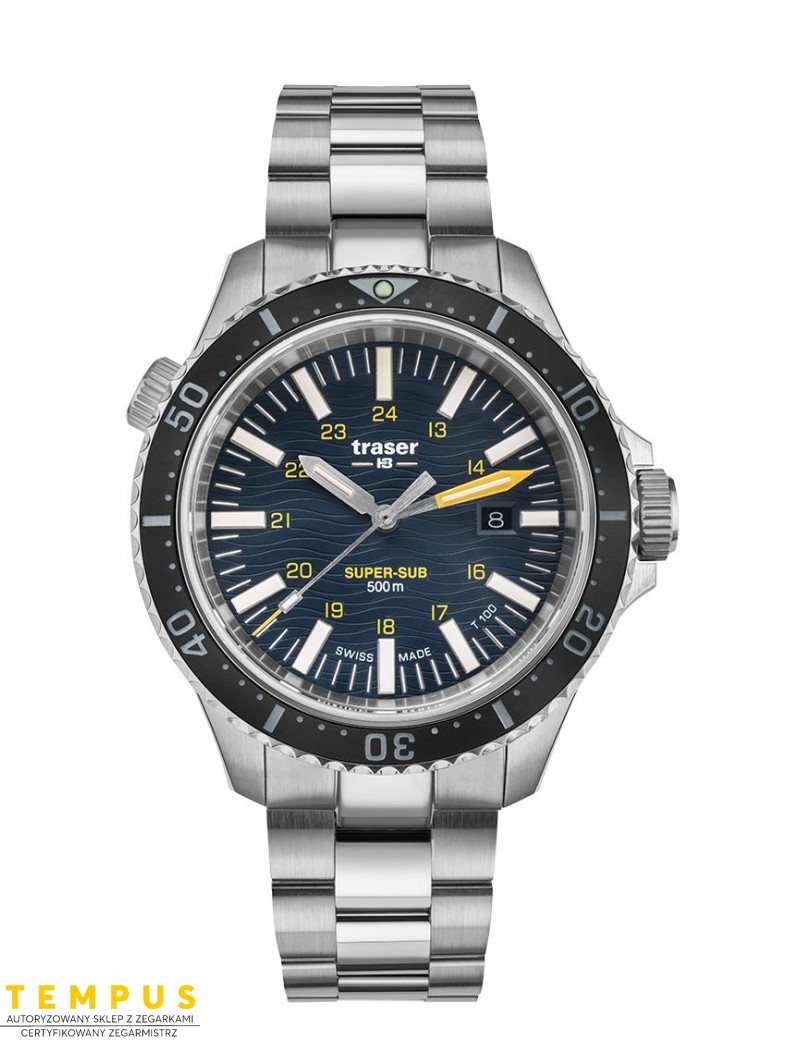 Zegarek sportowy, militarny męski Traser P67 SuperSub Blue T100 109372 - Zegarki TRASER