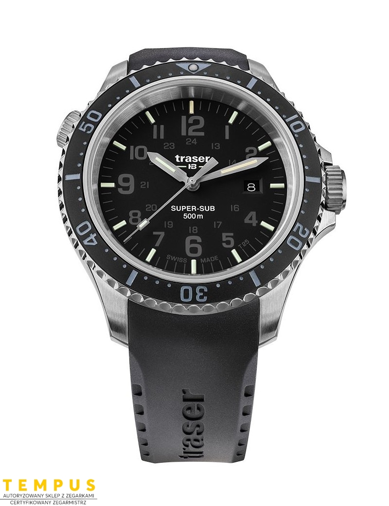 Zegarek sportowy, militarny męski Traser P67 SuperSub Black 109377 - Zegarki TRASER Zegarek sportowy, militarny męski Traser P67 SuperSub Black 109377 - Zegarki TRASER