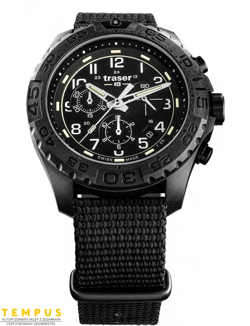 Zegarek sportowy, militarny męski Traser P96 Outdoor Pioneer Evolution Chrono Black 108680 - Zegarki TRASER Zegarek sportowy, militarny męski Traser P96 Outdoor Pioneer Evolution Chrono Black 108680 - Zegarki TRASER