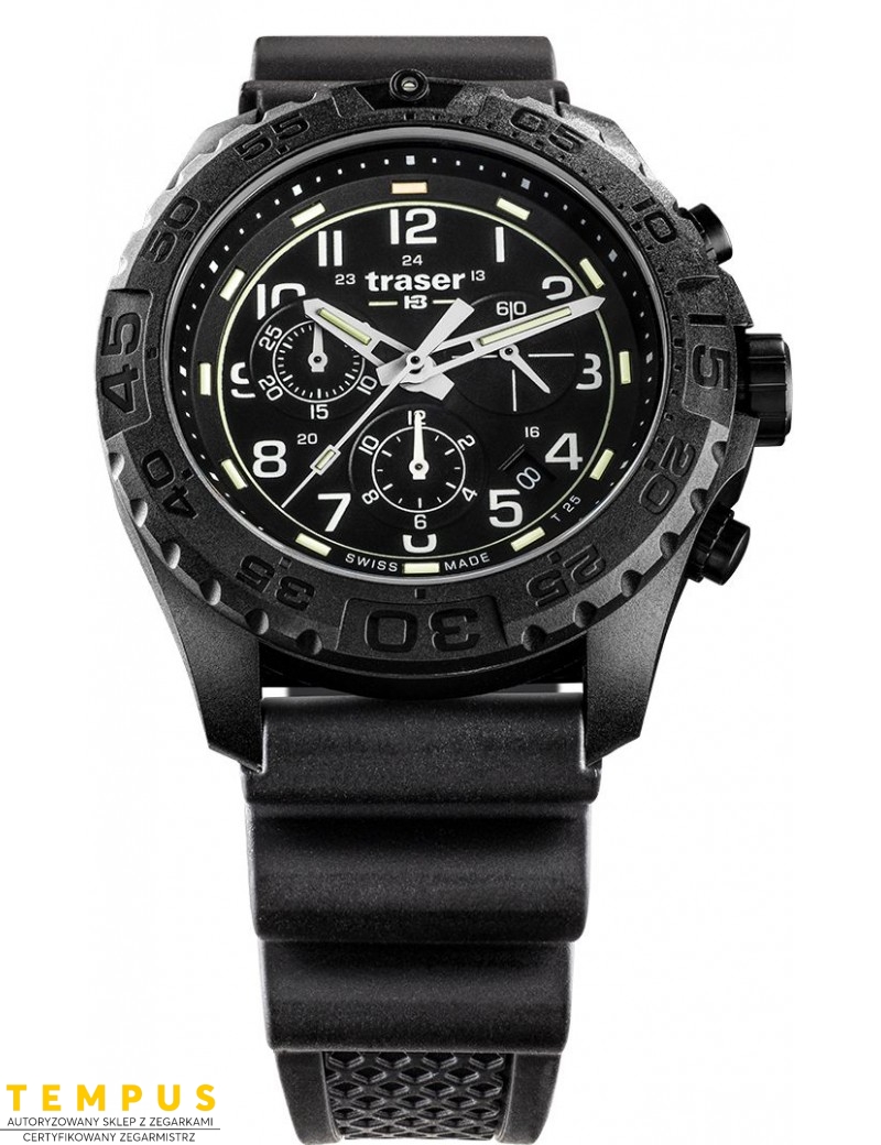 Zegarek sportowy, militarny męski Traser P96 Outdoor Pioneer Evolution Chrono Black 108679 - Zegarki TRASER