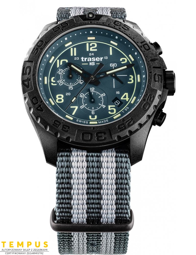 Zegarek sportowy, militarny męski Traser P96 Outdoor Pioneer Evolution Chrono Petrol 109050 - Zegarki TRASER Zegarek sportowy, militarny męski Traser P96 Outdoor Pioneer Evolution Chrono Petrol 109050 - Zegarki TRASER