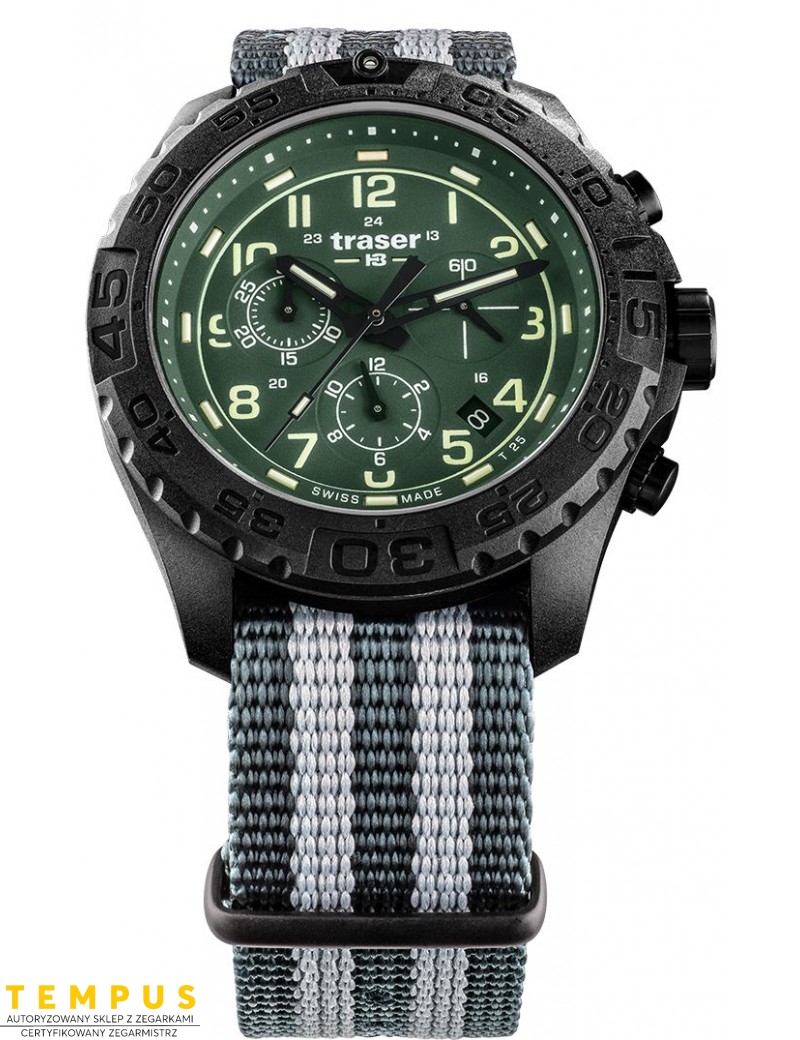 Zegarek sportowy, militarny męski Traser P96 Outdoor Pioneer Evolution Chrono Green 109048 - Zegarki TRASER Zegarek sportowy, militarny męski Traser P96 Outdoor Pioneer Evolution Chrono Green 109048 - Zegarki TRASER