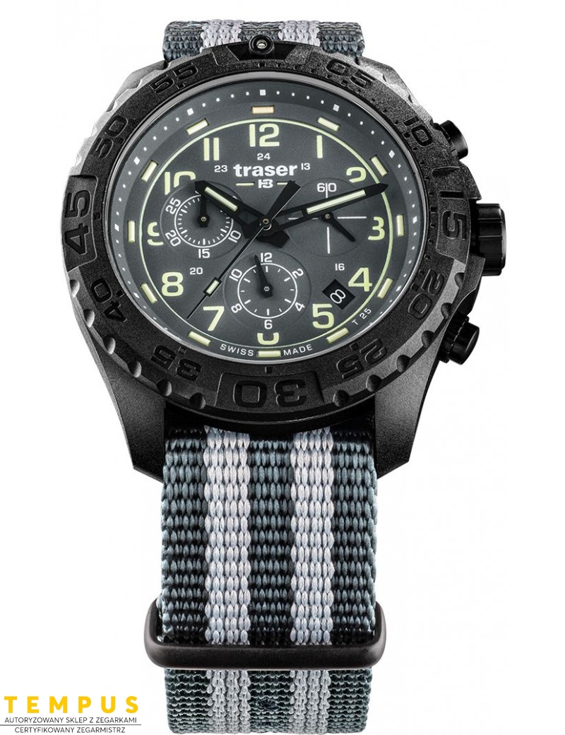 Zegarek sportowy, militarny męski Traser P96 Outdoor Pioneer Evolution Chrono Grey 109046 - Zegarki TRASER Zegarek sportowy, militarny męski Traser P96 Outdoor Pioneer Evolution Chrono Grey 109046 - Zegarki TRASER
