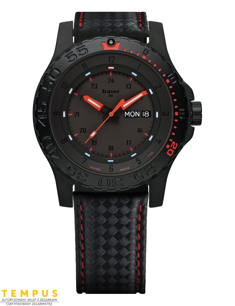 Zegarek sportowy, militarny męski Traser P66 Red Combat 105502 - Zegarki TRASER Zegarek sportowy, militarny męski Traser P66 Red Combat 105502 - Zegarki TRASER