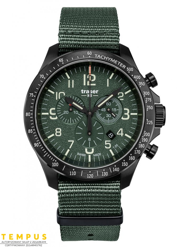 Zegarek sportowy, militarny męski Traser P67 Officer Pro Chronograph Green 109463 - Zegarki TRASER Zegarek sportowy, militarny męski Traser P67 Officer Pro Chronograph Green 109463 - Zegarki TRASER